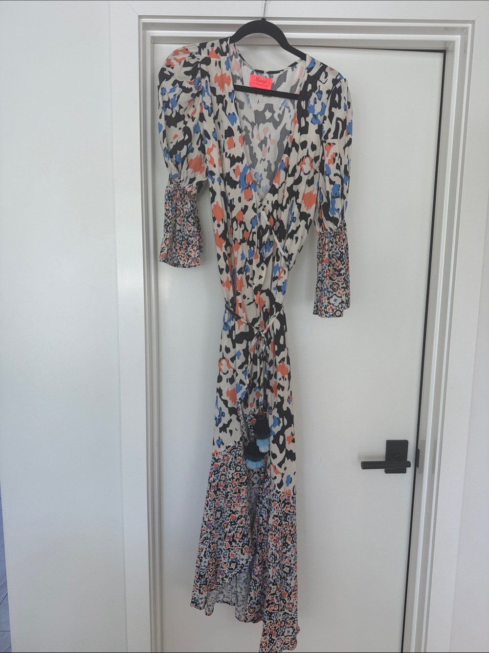 Maaji Multicolor Floral Wrap Maxi Dress with Tie Waist